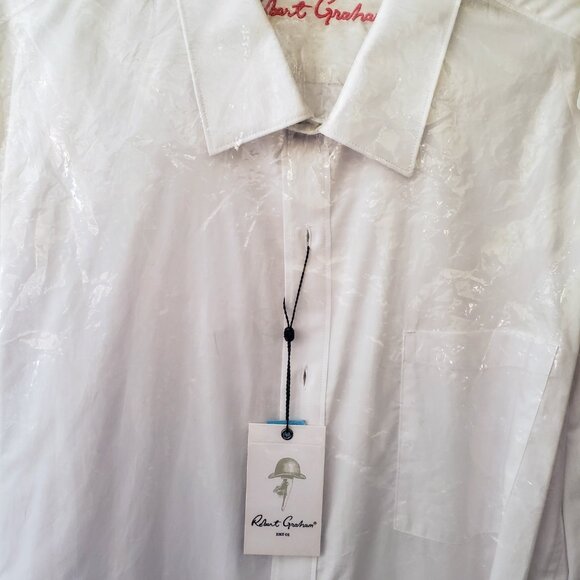 Robert Graham, NWT "Groves" #RS171045, White, Size 2XL, Long Sleeve, - Picture 3 of 6
